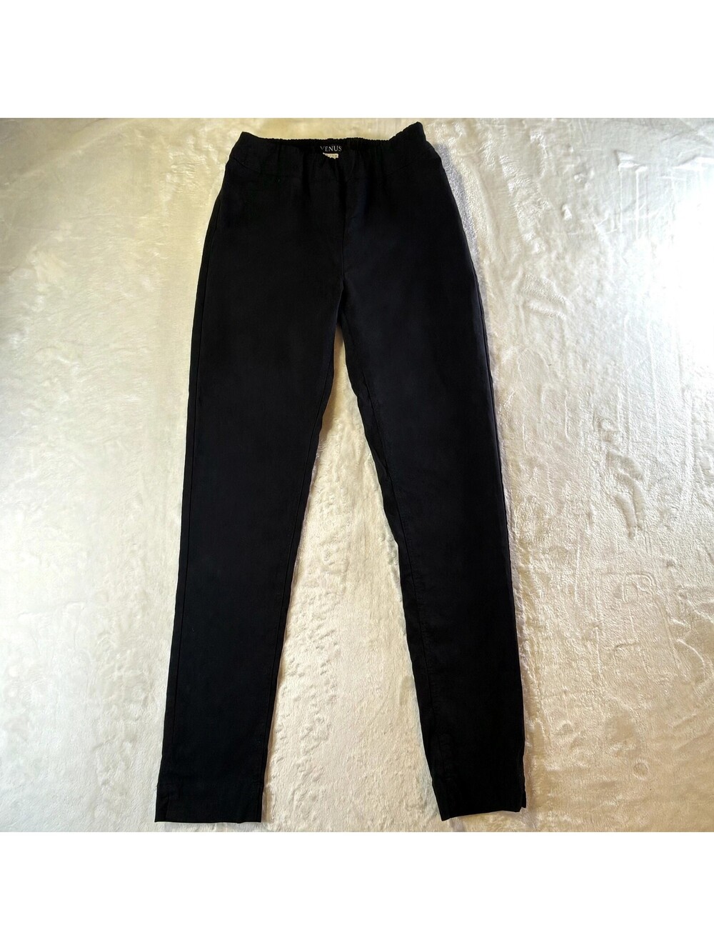 Venus Womens S Black Elastic Waist Pull On Pants Ankle